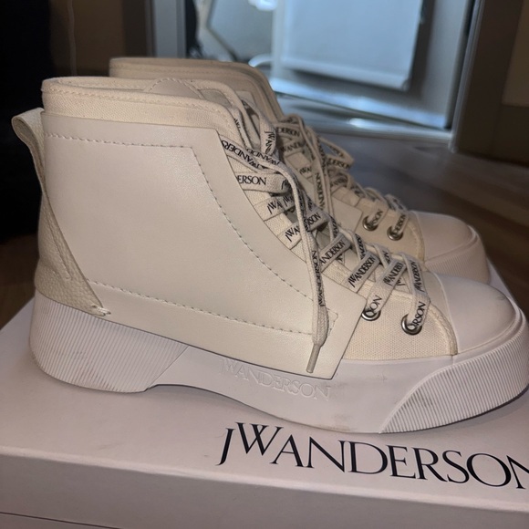 JW Anderson Women's Off-White High-Top Sneakers - Picture 2 of 6